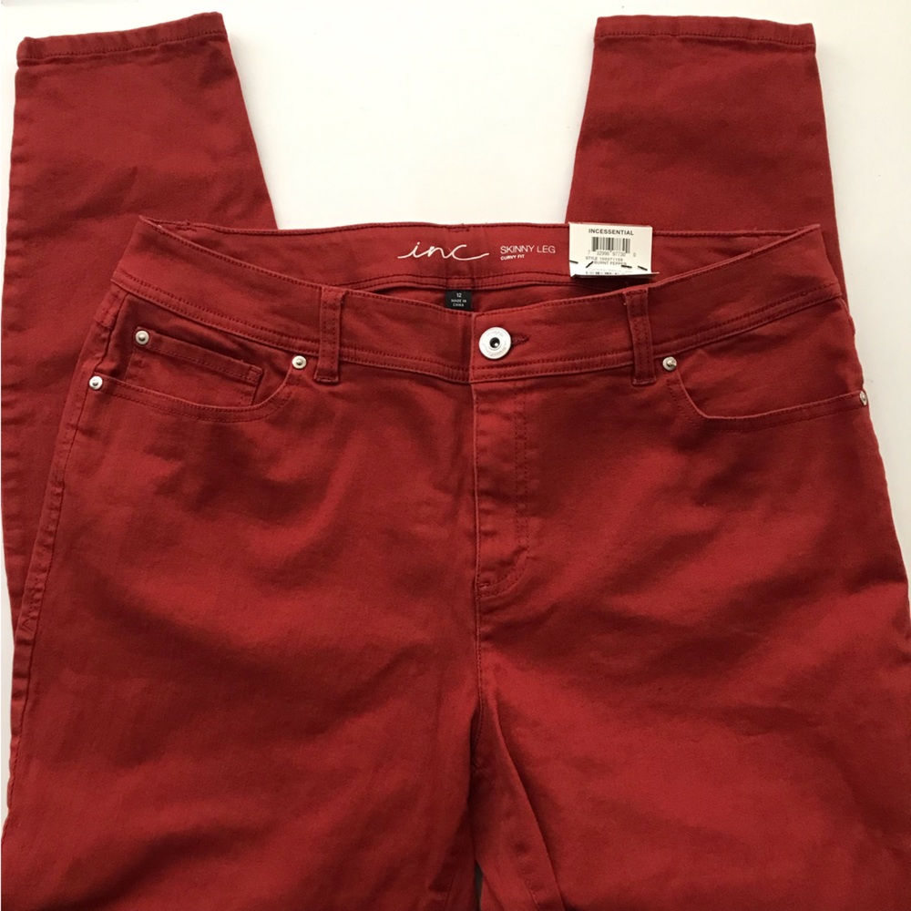 INC International Concepts Women's Skinny Jeans - Red